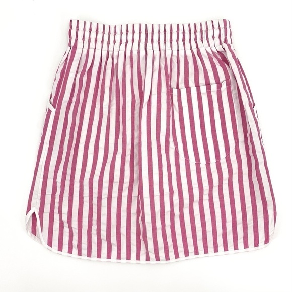 NWT Urban Outfitters Pink Striped Crinkle Cotton Mini Skirt - Picture 2 of 9